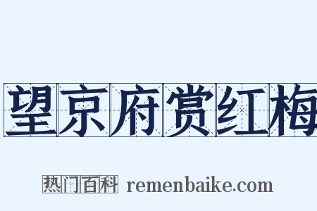 望京府赏红梅是什么意思的图片